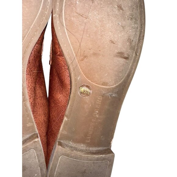 Lucky Brand Bejaz Women's 7 Slip On Brown Loafer Point Toe Flat Leather - Picture 8 of 9